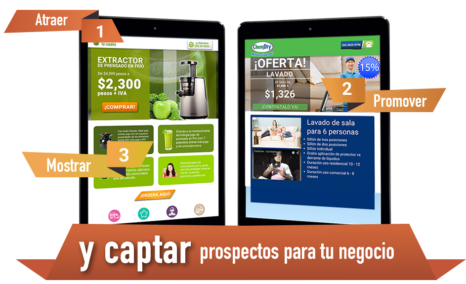 Atraer, promover,mostrar y captar prospectos para tu negocio